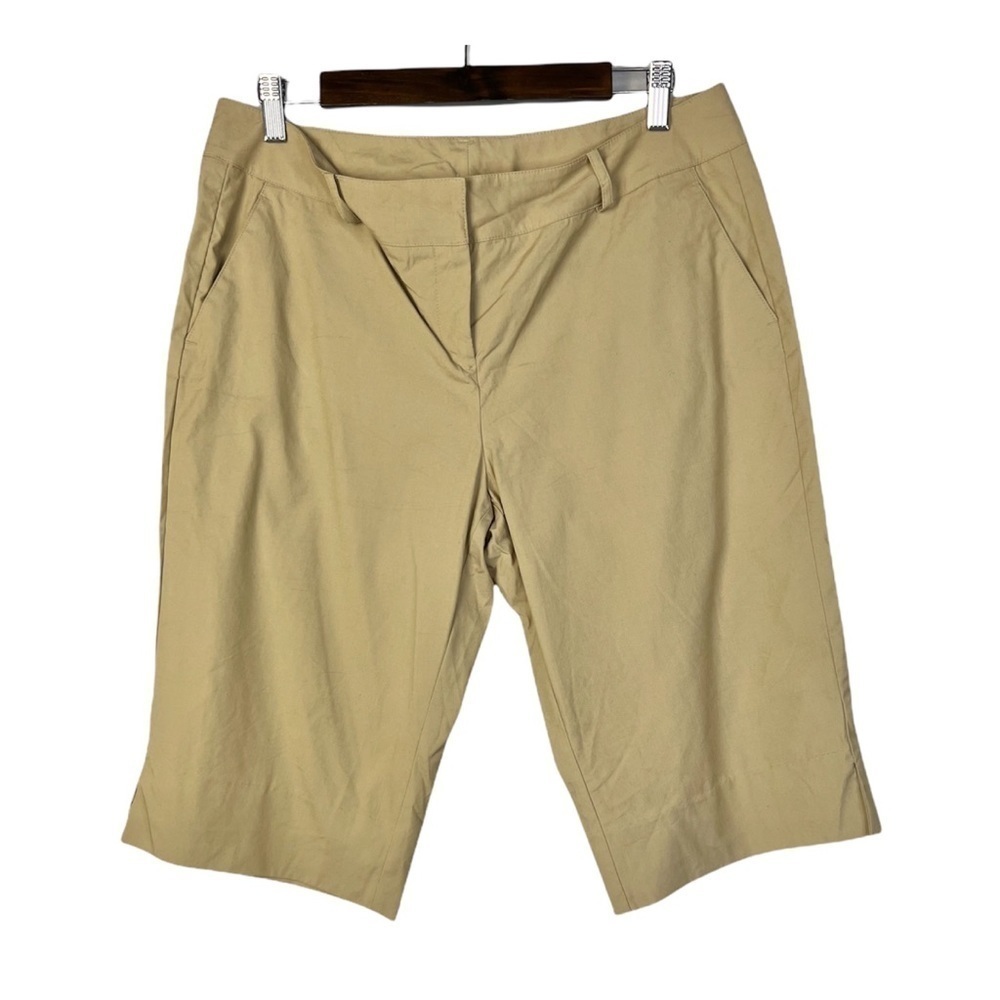 New York & Company Stretch Khaki Bermuda‎ Shorts 12
